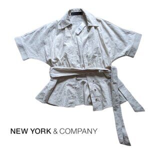 NEW YORK AND COMPANY  Top Linen Blend Size Women's XS NWT